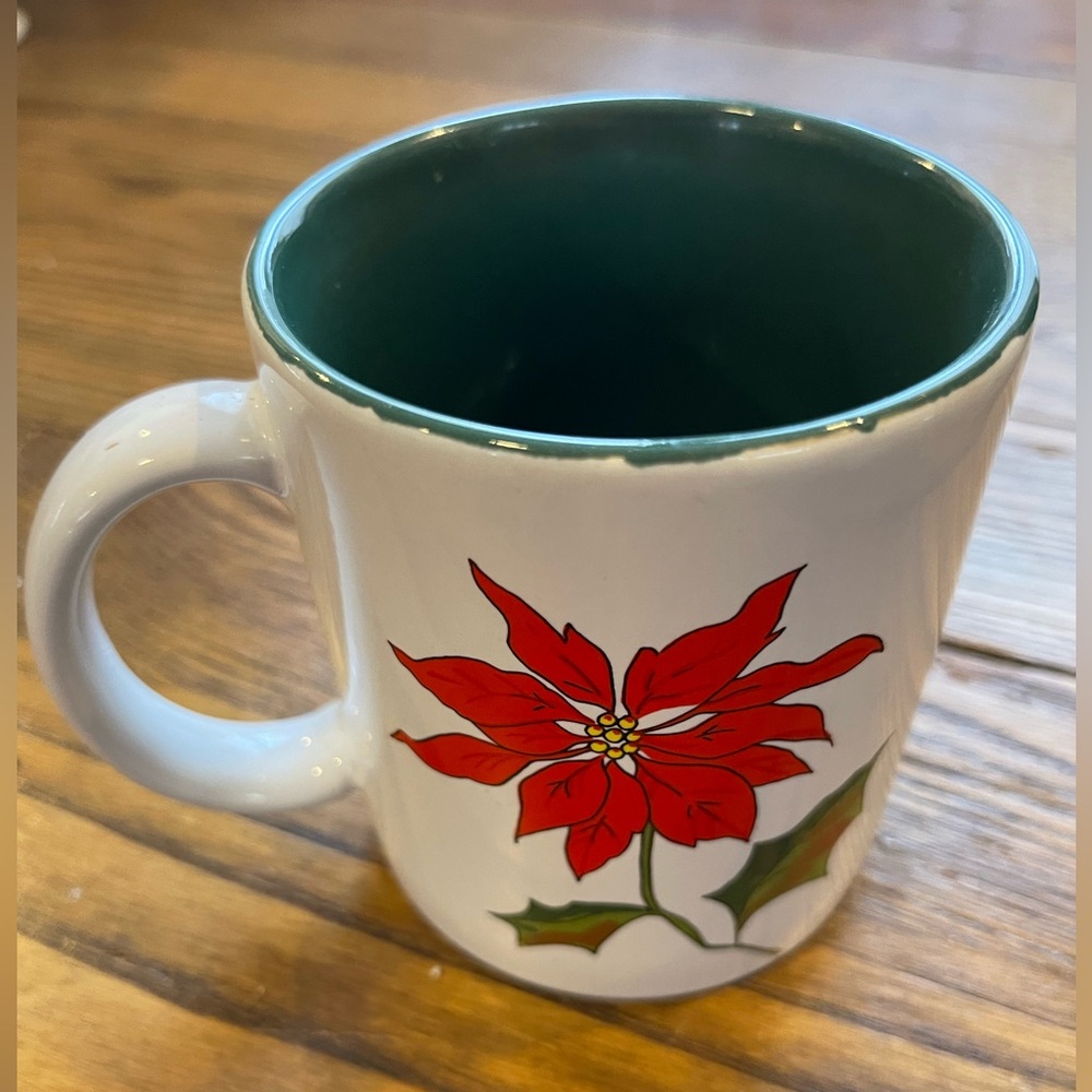 ⭐️Vintage Saltera Poinsettia Ceramic Coffee Mug, Made in Japan